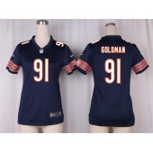 Women Nike Chicago Bears #91 Eddie Goldman Game Navy Blue Team Color NFL Jersey
