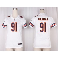 Women Nike Chicago Bears #91 Eddie Goldman Game White NFL Jersey