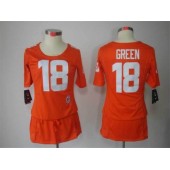 Women Nike Cincinnati Bengals #18 AJ Green Breast Cancer Awareness Orange Jersey