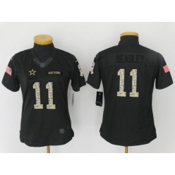 Women Nike Dallas Cowboys #11 Cole Beasley Anthracite Salute to Service NFL Jersey
