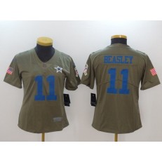 Women Nike Dallas Cowboys #11 Cole Beasley Olive 2017 Salute To Service Limited NFL Jersey