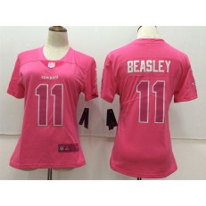 Women Nike Dallas Cowboys #11 Cole Beasley Pink Stitched NFL Limited Rush Fashion Jersey