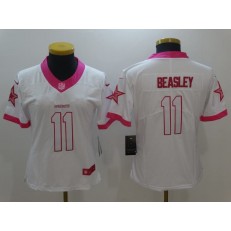 Women Nike Dallas Cowboys #11 Cole Beasley White Limited Pink NFL Jersey