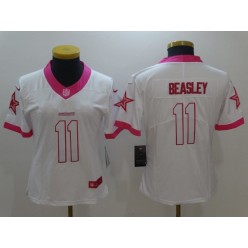 Women Nike Dallas Cowboys #11 Cole Beasley White Limited Pink NFL Jersey