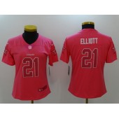 Women Nike Dallas Cowboys #21 Ezekiel Elliott Pink NFL Limited Jersey