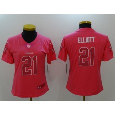 Women Nike Dallas Cowboys #21 Ezekiel Elliott Pink NFL Limited Jersey