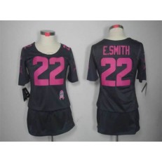 Women Nike Dallas Cowboys #22 Emmitt Smith Breast Cancer Awareness Gray NFL Jersey