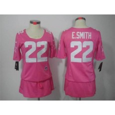 Women Nike Dallas Cowboys #22 Emmitt Smith Breast Cancer Awareness Pink NFL Jersey