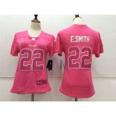 Women Nike Dallas Cowboys #22 Emmitt Smith Pink Stitched NFL Limited Rush Fashion Jersey