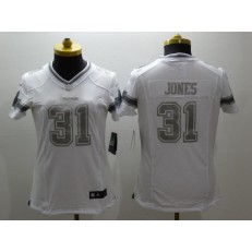 Women Nike Dallas Cowboys #31 Byron Jones White Platinum NFL Jersey