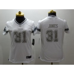 Women Nike Dallas Cowboys #31 Byron Jones White Platinum NFL Jersey