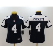 Women Nike Dallas Cowboys #4 Dak Prescott Navy Throwback Vapor Untouchable Limited NFL Jersey