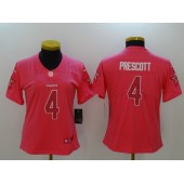 Women Nike Dallas Cowboys #4 Dak Prescott Pink NFL Limited  Jersey
