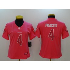 Women Nike Dallas Cowboys #4 Dak Prescott Pink NFL Limited  Jersey