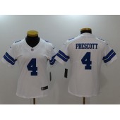 Women Nike Dallas Cowboys #4 Dak Prescott White Vapor Untouchable Limited Women Jersey