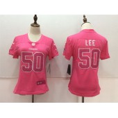 Women Nike Dallas Cowboys #50 Sean Lee Pink Stitched NFL Limited Rush Fashion Jersey