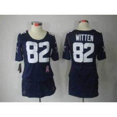 Women Nike Dallas Cowboys #82 Jason Witten Breast Cancer Awareness Navy Blue NFL Jersey