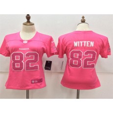 Women Nike Dallas Cowboys #82 Jason Witten Pink Stitched NFL Limited Rush Fashion Jersey