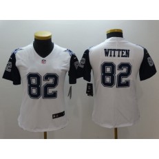 Women Nike Dallas Cowboys #82 Jason Witten White Stitched NFL Elite Color Rush Jersey
