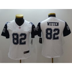Women Nike Dallas Cowboys #82 Jason Witten White Stitched NFL Elite Color Rush Jersey