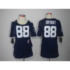 Women Nike Dallas Cowboys #88 Dez Bryant Breast Cancer Awareness Navy Blue NFL Jersey