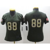 Women Nike Dallas Cowboys #88 Dez Bryant Green Salute to Service Limited NFL Jersey