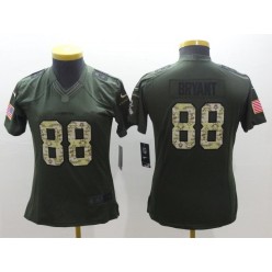 Women Nike Dallas Cowboys #88 Dez Bryant Green Salute to Service Limited NFL Jersey