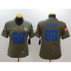 Women Nike Dallas Cowboys #88 Dez Bryant Olive 2017 Salute To Service Limited NFL Jersey