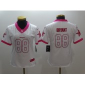 Women Nike Dallas Cowboys #88 Dez Bryant White Limited Pink NFL Jersey