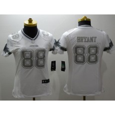 Women Nike Dallas Cowboys #88 Dez Bryant White Platinum NFL Jersey