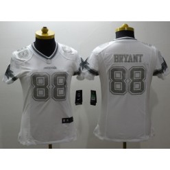 Women Nike Dallas Cowboys #88 Dez Bryant White Platinum NFL Jersey