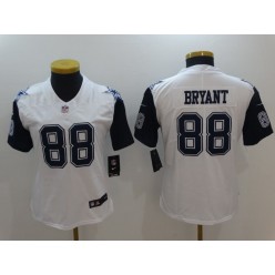 Women Nike Dallas Cowboys #88 Dez Bryant White Stitched NFL Elite Color Rush Jersey