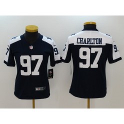 Women Nike Dallas Cowboys #97 Taco Charlton Navy Throwback Vapor Untouchable Limited NFL Jersey