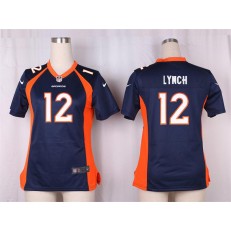 Women Nike Denver Broncos #12 Paxton Lynch Game Navy Blue Alternate NFL Jersey