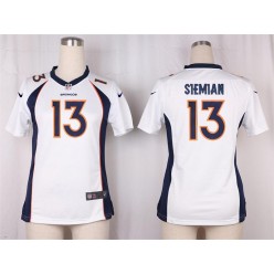 Women Nike Denver Broncos #13 Trevor Siemian Game White NFL Jersey