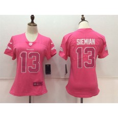 Women Nike Denver Broncos #13 Trevor Siemian Pink Stitched NFL Limited Rush Fashion Jersey