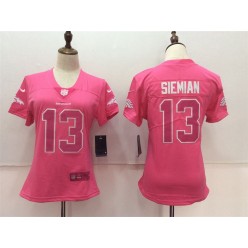 Women Nike Denver Broncos #13 Trevor Siemian Pink Stitched NFL Limited Rush Fashion Jersey