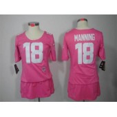 Women Nike Denver Broncos #18 Peyton Manning Breast Cancer Awareness Pink NFL Jersey