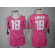 Women Nike Denver Broncos #18 Peyton Manning Breast Cancer Awareness Pink NFL Jersey