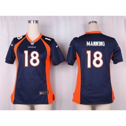 Women Nike Denver Broncos #18 Peyton Manning Game Navy Blue Alternate NFL Jersey