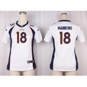Women Nike Denver Broncos #18 Peyton Manning Game White NFL Jersey