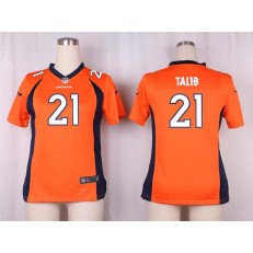 Women Nike Denver Broncos #21 Aqib Talib Game Orange Team Color NFL Jersey