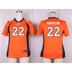 Women Nike Denver Broncos #22 C.J. Anderson Game Orange Team Color NFL Jersey