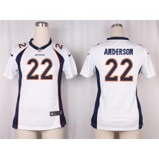 Women Nike Denver Broncos #22 C.J. Anderson Game White NFL Jersey