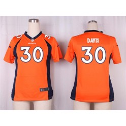Women Nike Denver Broncos #30 Terrell Davis Game Orange Team Color NFL Jersey