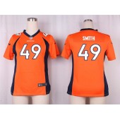 Women Nike Denver Broncos #49 Dennis Smith Game Orange Team Color NFL Jersey