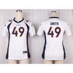 Women Nike Denver Broncos #49 Dennis Smith Game White NFL Jersey