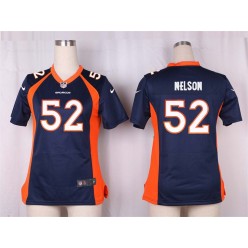 Women Nike Denver Broncos #52 Nelson Game Navy Blue Alternate NFL Jersey