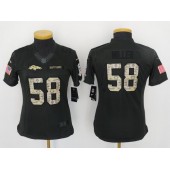 Women Nike Denver Broncos #58 Von Miller Anthracite 2016 Salute to Service Limited NFL Jersey