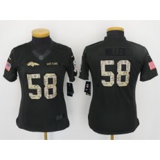 Women Nike Denver Broncos #58 Von Miller Anthracite 2016 Salute to Service Limited NFL Jersey